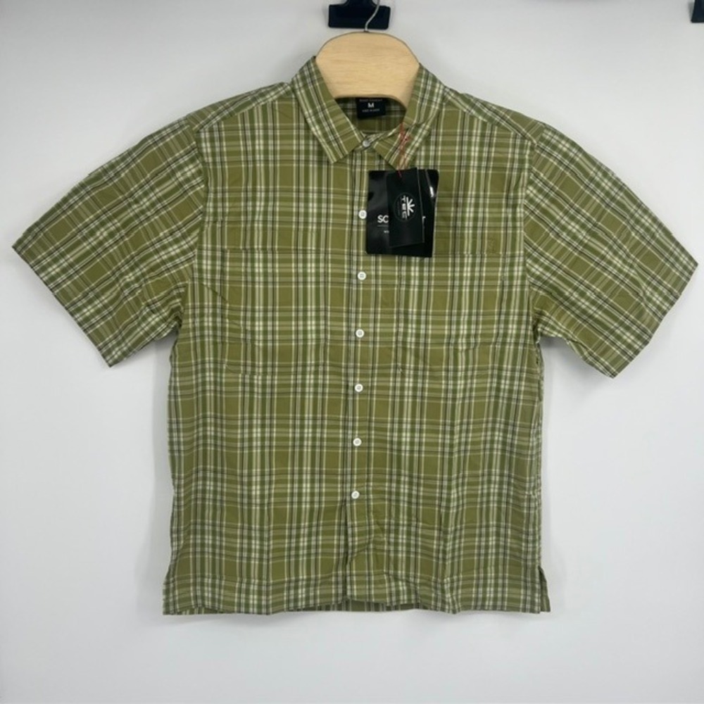 NWT SCOTTeVEST Docksider Shirt Men's M Hidden 7 Pockets Travel Safety Button Up